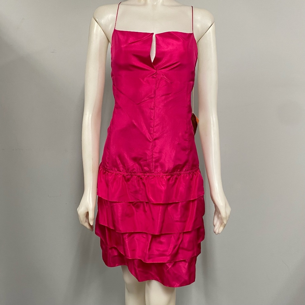 Ali Ro Hot Pink Tiered Mini Dress